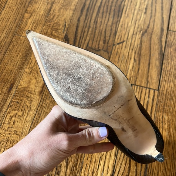 Manolo Blahnik Black Snake Skin Stilettos Size 42 - Picture 4 of 4